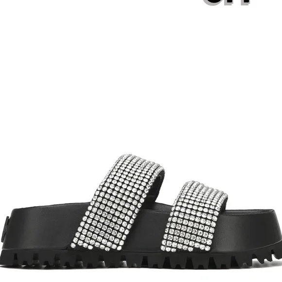 Naked Wolfe Valencia Black Diamond Nylon Slides - Picture 2 of 8